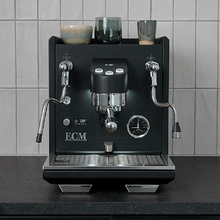 ECM Estetika Espressomaskine Inkl. Mahlkönig E64 WS Sort Espressokværn, Tamper Station & Tamper