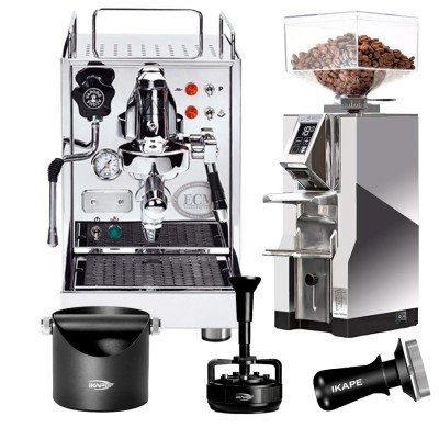 ECM Classika PID Espressomaskine Inkl. Eureka Mignon Libra 55 Chrome Kværn, Knockbox, Tamper og WDT Tool