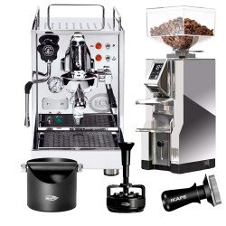ECM Classika PID Espressomaskine Inkl. Eureka Mignon Libra 55 Chrome Kværn, Knockbox, Tamper og WDT Tool