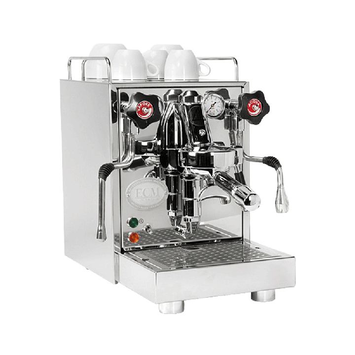 ECM Mechanika VI Slim Espressomaskine Inkl. Eureka Mignon Zero 65 Speedy Chrome Espressokværn, Mælkekande, Knockbox & Tamper