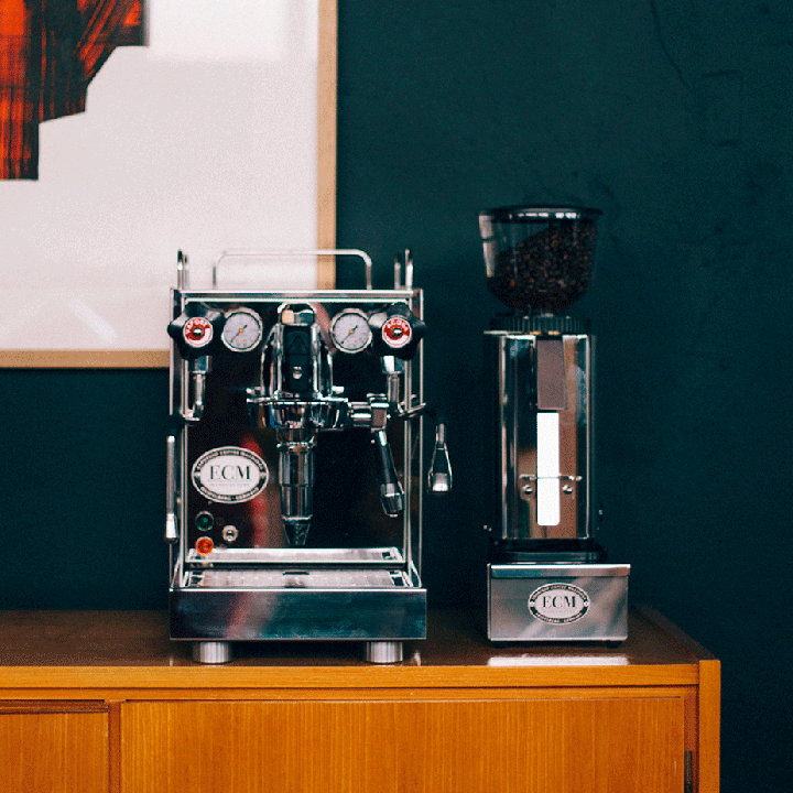 ECM Mechanika VI Slim Espressomaskine Inkl. Eureka Mignon Zero 65 Speedy Chrome Espressokværn, Mælkekande, Knockbox & Tamper
