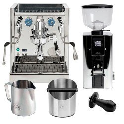 ECM Technika VI Espressomaskine Inkl. ECM Exacto Stål Espressokværn, Knockbox, Mælkekande & Tamper