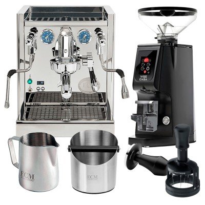 ECM Technika VI Espressomaskine Inkl. Eureka Atom W 65 Casa Mat Sort Espressokværn & Baristaudstyr
