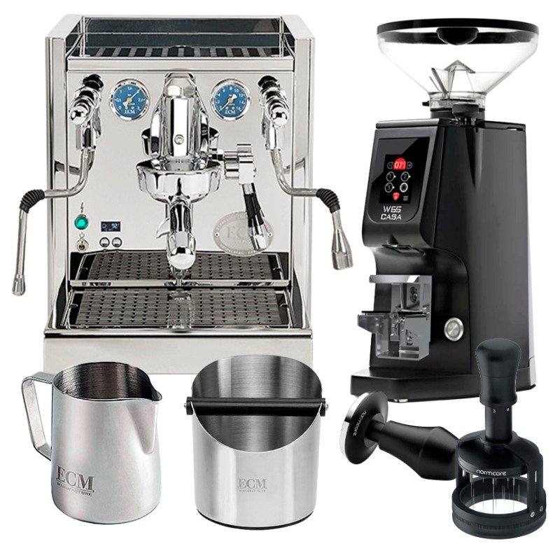 ECM Technika VI Espressomaskine Inkl. Eureka Atom W 65 Casa Mat Sort Espressokværn & Baristaudstyr