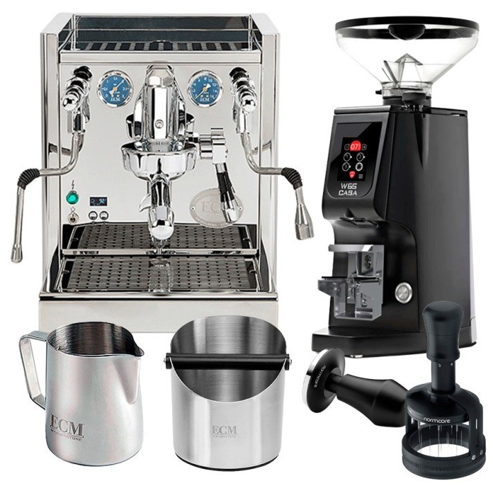 ECM Technika VI Espressomaskine Inkl. Eureka Atom W 65 Casa Mat Sort Espressokværn & Baristaudstyr