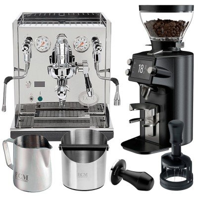 ECM Synchronika II Espressomaskine Inkl. Mahlkönig E64 WS Sort Espressokværn & Baristaudstyr