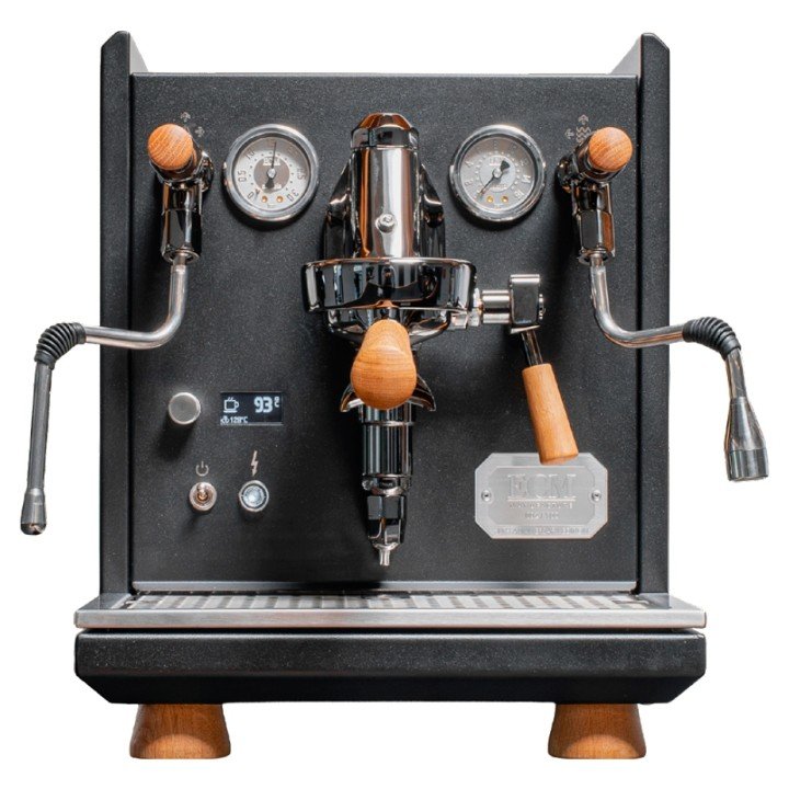 ECM Synchronika II Espressomaskine 30th Anniversary Edition Sort med trædetaljer