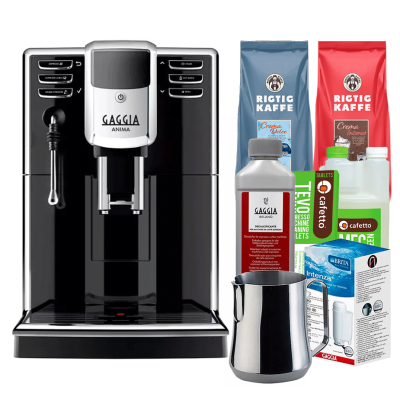Gaggia Anima Barista Plus Espressomaskine Inkl. Plejepakke, Mælkebeholder & 2kg Rigtig Kaffe Hele Kaffebønner