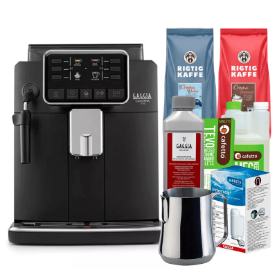 Gaggia Cadorna Style Espressomaskine Inkl. Plejepakke, Mælkekande & 2kg Rigtig Kaffe Hele Kaffebønner