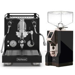 La Pavoni New Cellini Evolution Sort LPSCVB01NO Espressomaskine Inkl. Eureka Mignon Specialita Sort/Chrome Espressokværn