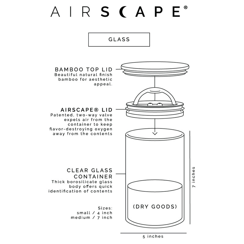 Airscape Kaffebeholder i Glas 500g