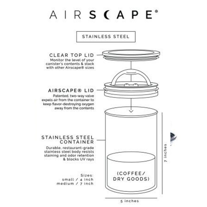 Airscape Kilo Kaffebeholder Mat Hvid 1kg