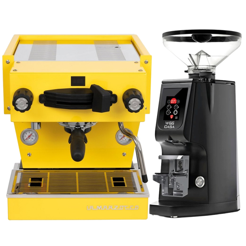 La Marzocco Linea Mini R Gul Espressomaskine Inkl. Eureka Atom W 65 Casa Mat Sort Espressokværn