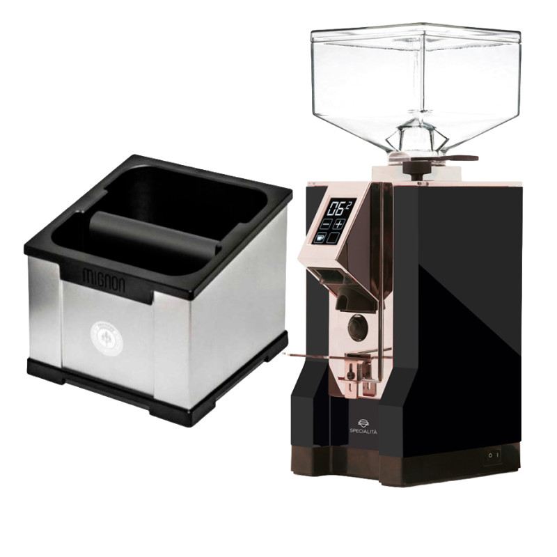 Eureka Mignon Specialita Sort/Chrome Espressokværn Inkl. Mignon Knock Box Polished Natural Silver