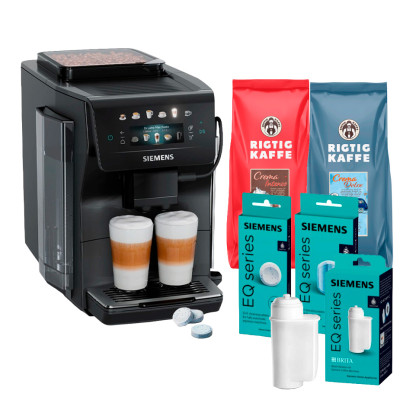 Siemens TP601E09 EQ600 Espressomaskine Inkl. Plejeprodukter og 2x1 kg Kaffe