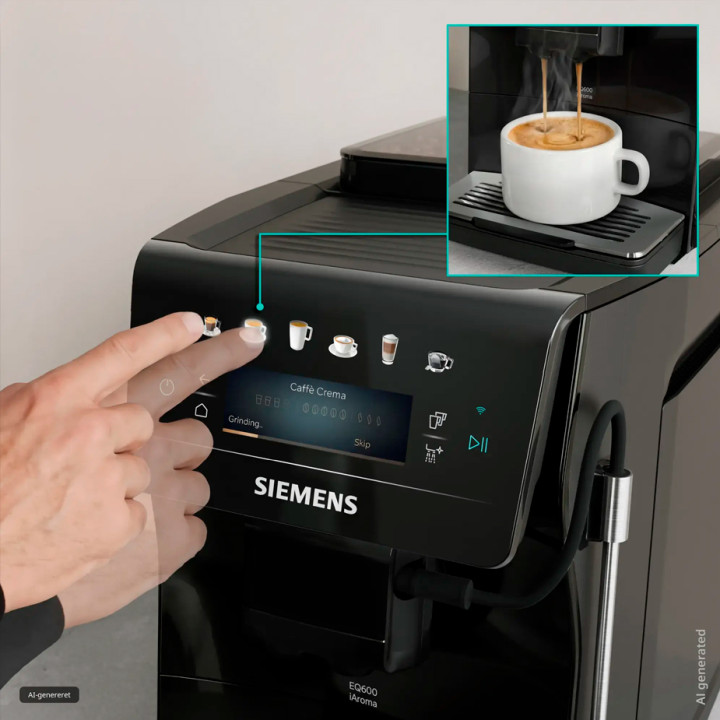 Siemens TP601E09 EQ600 Espressomaskine Inkl. Plejeprodukter og 2x1 kg Kaffe