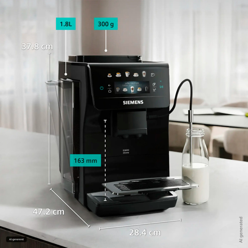 Siemens TP601E09 EQ600 Espressomaskine Inkl. Plejeprodukter og 2x1 kg Kaffe