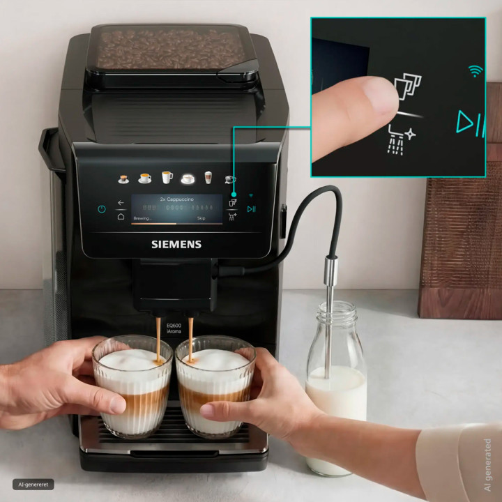 Siemens TP601E09 EQ600 Espressomaskine Inkl. Plejeprodukter og 2x1 kg Kaffe