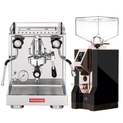 La Pavoni New Cellini Classic LPSCCS01EU Espressomaskine Inkl. Eureka Mignon Specialita Sort/Chrome Espressokværn