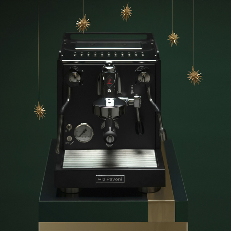 La Pavoni Mini Cellini Sort LPSMCB01EU Espressomaskine Inkl. Eureka Mignon Specialita Sort/Chrome Espressokværn