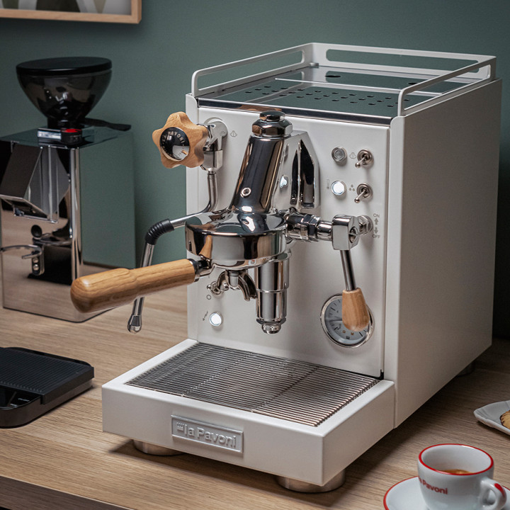 La Pavoni Mini Cellini Hvid LPSMCW01EU Espressomaskine Inkl. Eureka Mignon Specialita Hvid Espressokværn