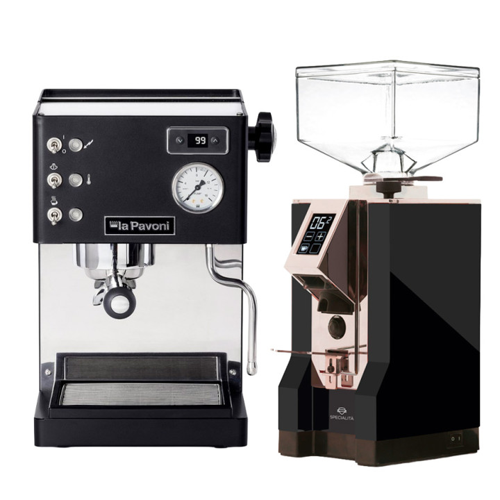 La Pavoni Casa Bar PID Sort LPMCBN02EU Espressomaskine Inkl. Eureka Mignon Specialita Sort/Chrome Espressokværn