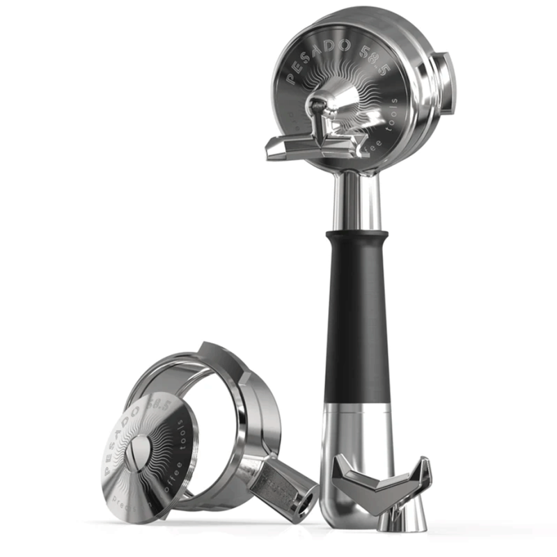 Pesado Hybrid Bundløst & Double Spouted Portafilter Til La Marzocco 6mm  Sort/Sort