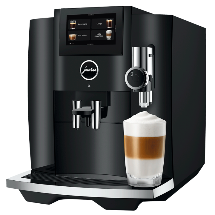 Jura S8 (EB) Piano Black Espressomaskine Inkl. Startpakke DK sprog, Mælkekande og Plejepakke