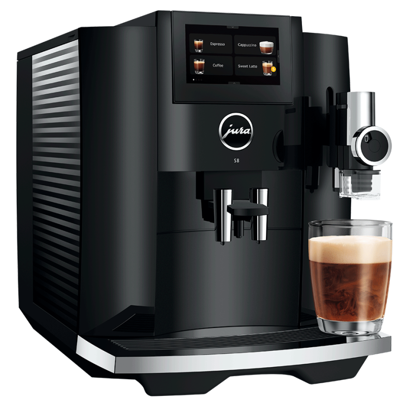 Jura S8 (EB) Piano Black Espressomaskine Inkl. Startpakke DK sprog, Mælkekande og Plejepakke