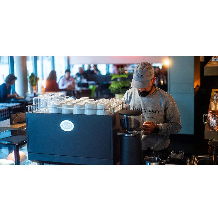 ECM Compact HX-2 PID  Proffesionel 2 Gr. Sort Espressomaskine Inkl. Eureka Atom W 75 Mat Sort Espressokværn