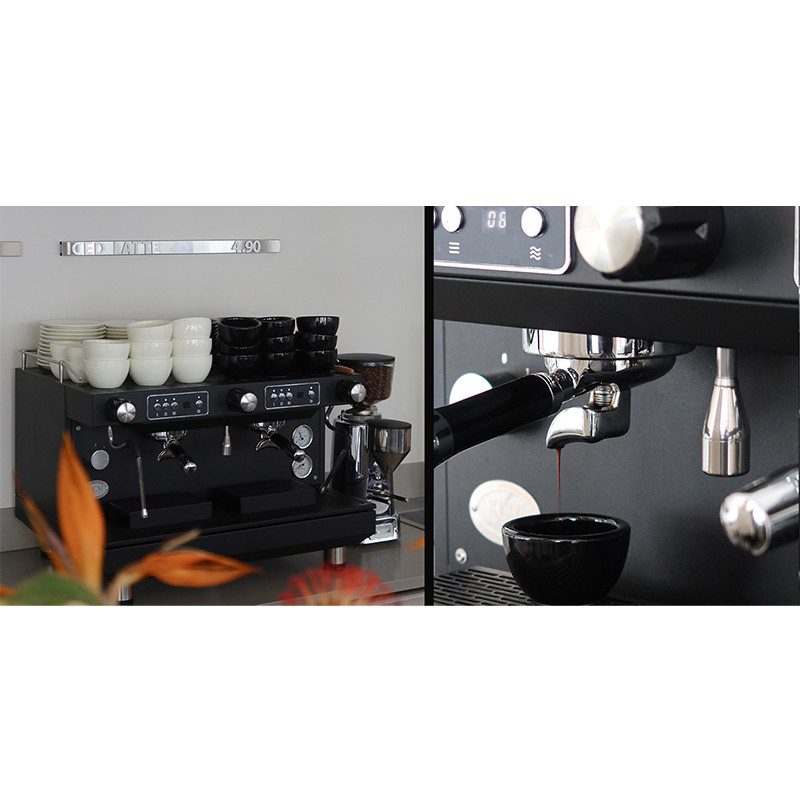 ECM Compact HX-2 PID  Proffesionel 2 Gr. Sort Espressomaskine Inkl. Eureka Atom W 75 Mat Sort Espressokværn