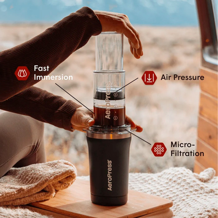 AeroPress Go Plus Sort Rejsebrygger