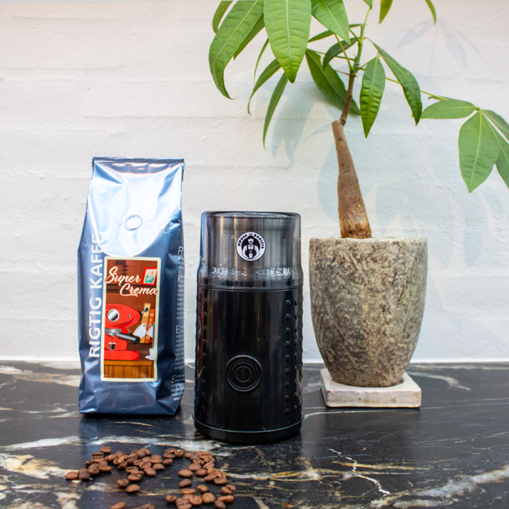 House of Barista Kaffekværn Inkl. Bialetti Venus 6 Kop Espressokande & Kaffe
