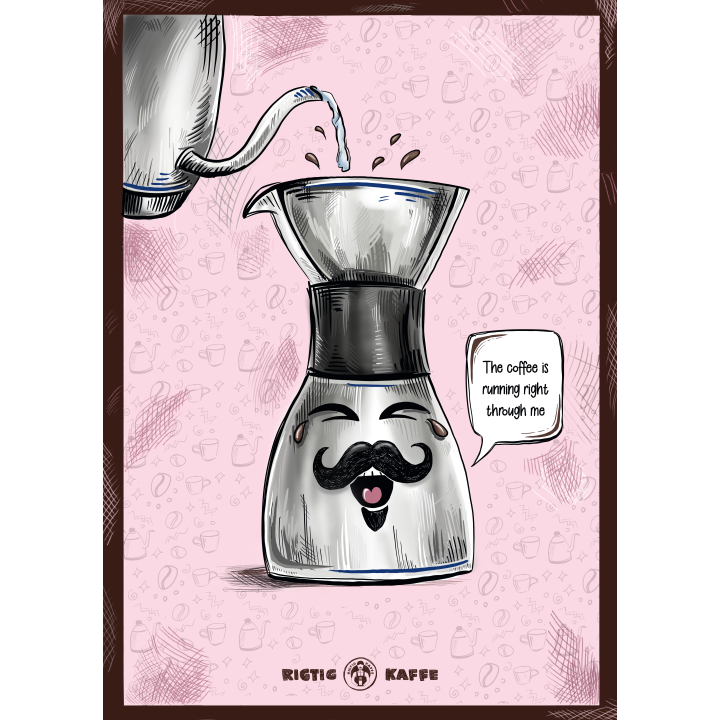 Kaffeplakat Rigtig Kaffe 2 Blå/Lyserød Plakater 21x30cm Kaffeplakat Rigtig Kaffe 2 Blå/Lyserød Plakater 21x30cm