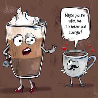 Kaffeplakat Rigtig Kaffe HOTTER & STRONGER 21x30cm
