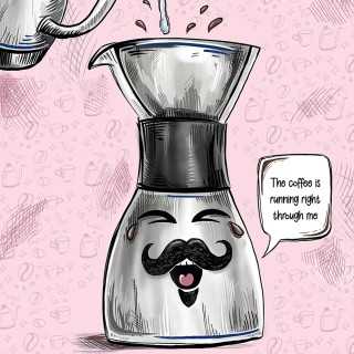 Kaffeplakat Rigtig Kaffe POUR OVER 21x30cm