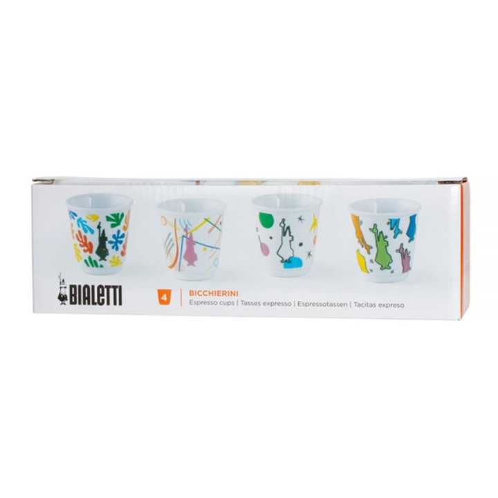 Bialetti Arte Espressokopper 4 Stk Motiver
