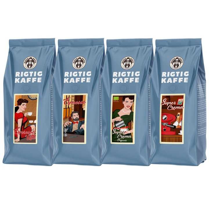 Rigtig Kaffe Blå Pakke v/24kg Hele kaffebønner