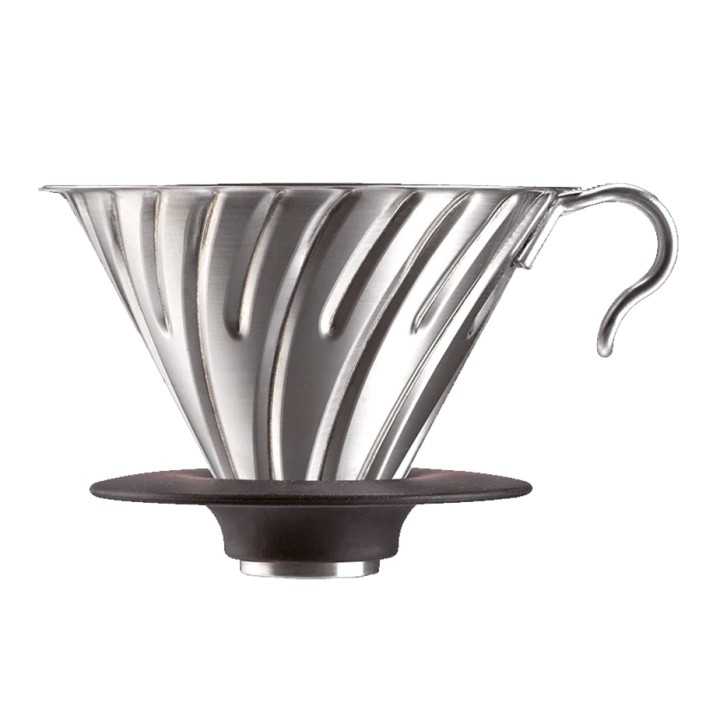 Hario V60 Metal Dripper Stål 2 Kop. Hario V60 Metal Dripper Stål 2 Kop.