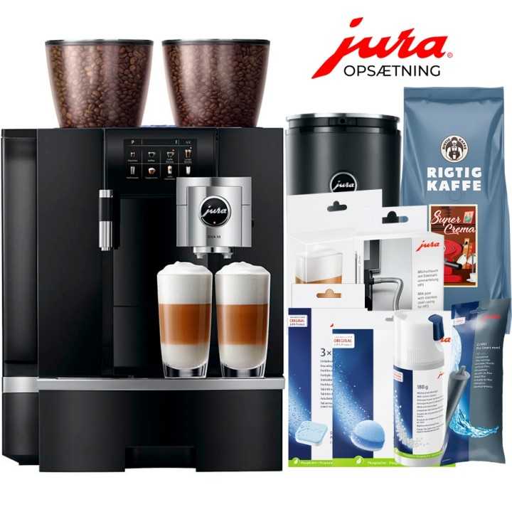 Jura Giga X8 (EA) Espressomaskine Inkl. 1L Cooler, Pleje, Kaffe & Opsætning Jura Giga X8 (EA) Espressomaskine Inkl. 1L Cooler, Pleje, Kaffe & Opsætning