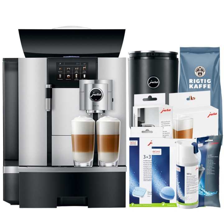 Jura Giga X3 (EB) Alu Espressomaskine Inkl. 1L Cooler, Pleje & 12kg Kaffe Jura Giga X3 (EB) Alu Espressomaskine Inkl. 1L Cooler, Pleje & 12kg Kaffe