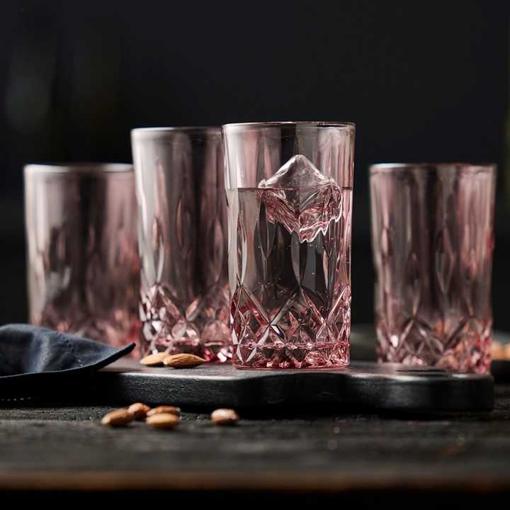 Lyngby Sorrento Highballglas 38 cl 4 Stk Pink