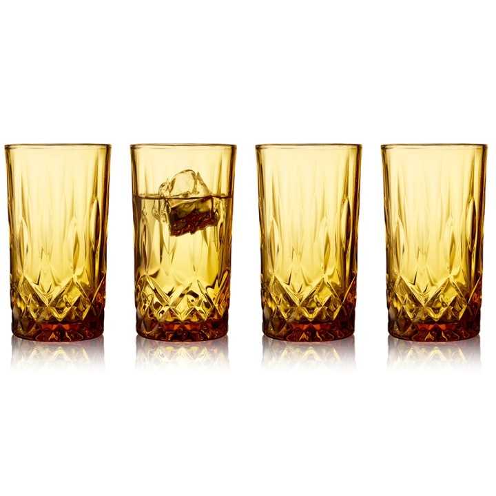 Lyngby Sorrento Highballglas 38 cl 4 Stk Amber