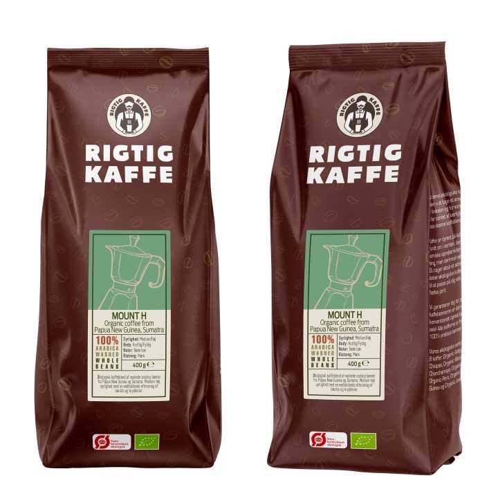 Rigtig Kaffe Organic Mount H 400g Hele kaffebønner Rigtig Kaffe Organic Mount H 400g Hele kaffebønner