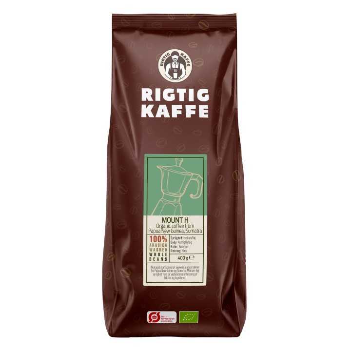 Rigtig Kaffe Organic Mount H 400g Hele kaffebønner Rigtig Kaffe Organic Mount H 400g Hele kaffebønner