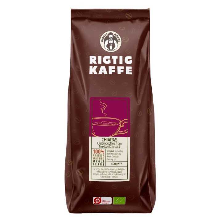 Rigtig Kaffe Organic Chiapas 400g Hele kaffebønner Rigtig Kaffe Organic Chiapas 400g Hele kaffebønner