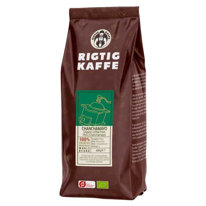 Rigtig Kaffe Organic Chanchamayo 400g Hele kaffebønner Rigtig Kaffe Organic Chanchamayo 400g Hele kaffebønner