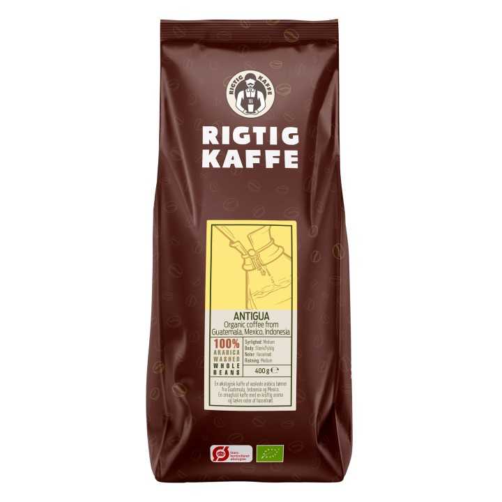 Rigtig Kaffe Organic Antigua 400g Hele kaffebønner Rigtig Kaffe Organic Antigua 400g Hele kaffebønner