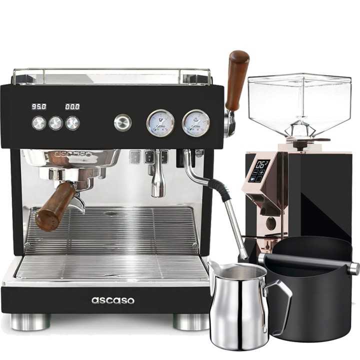 Ascaso Baby T Plus Sort Inkl. Eureka Mignon Turbo Espressokværn & Baristaudstyr