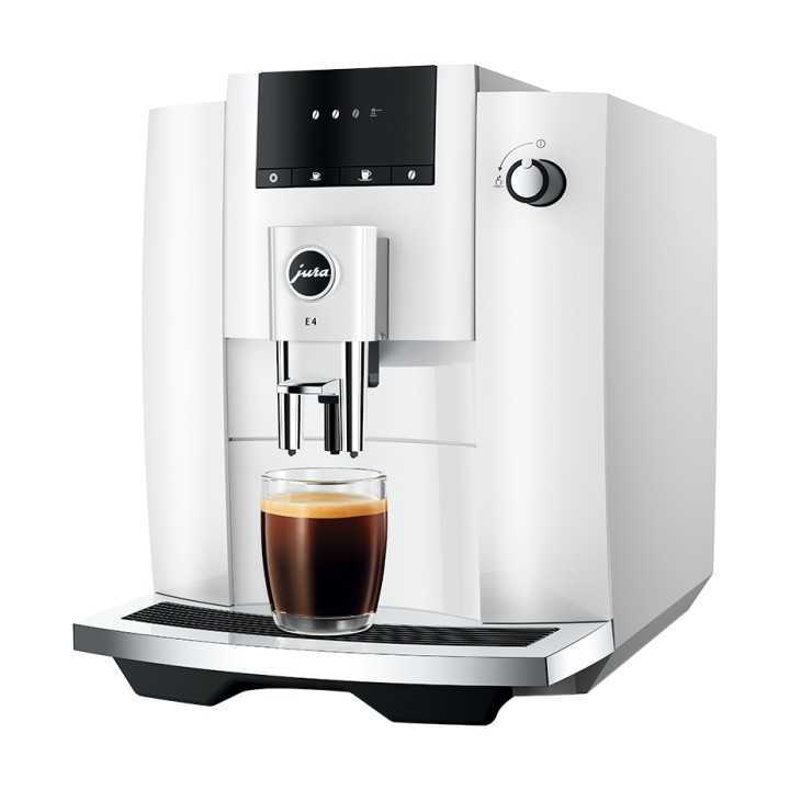 Jura E4 (EA) Piano White Espressomaskine Inkl. Kopper & 500g Rigtig Kaffe Jura E4 (EA) Piano White Espressomaskine Inkl. Kopper & 500g Rigtig Kaffe